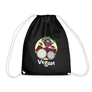 Schlagzeug Rettich Garten Salat Veganer Vegan - Turnbeutel - Schwarz - Vorne