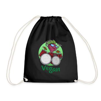 Schlagzeug Rettich Garten Salat Veganer Vegan - Turnbeutel - Schwarz - Vorne