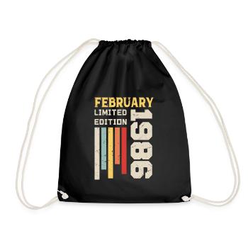 Février 1986 - Cadeau anniversaire Février 1986 - Sac de sport léger - noir - Devant