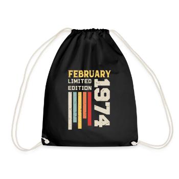 Février 1974 - Cadeau anniversaire Février 1974 - Sac de sport léger - noir - Devant