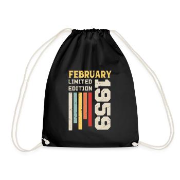 Février 1959 - Cadeau anniversaire Février 1959 - Sac de sport léger - noir - Devant