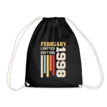 February 1998 - February 1998 Birthday Gift - Drawstring Bag - black - Front
