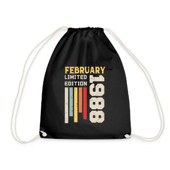 Février 1988 - Cadeau anniversaire Février 1988 - Sac de sport léger - noir - Devant