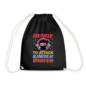 ready to attack kinder garten Design for a child - Drawstring Bag - black - Front