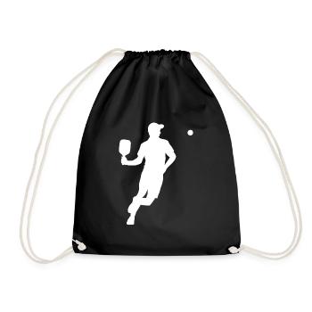 Pickleball Spieler - Turnbeutel - Schwarz - Vorne