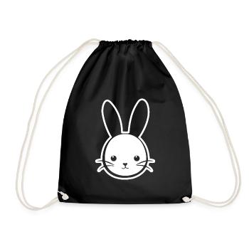 Hase Kaninchen - Turnbeutel - Schwarz - Vorne