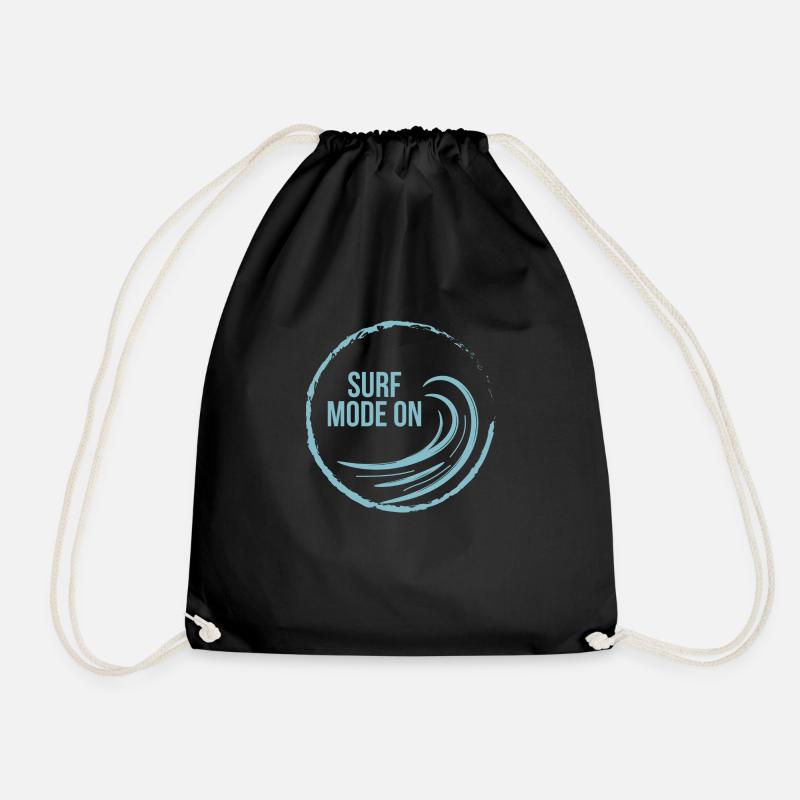 surf mood on - Drawstring Bag - black