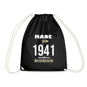 birthday 81 years year of birth 1941 - Drawstring Bag - black - Front