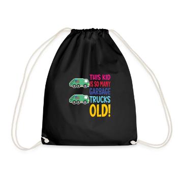 Garbage Truck Birthday Boy 2 - Drawstring Bag - black - Front
