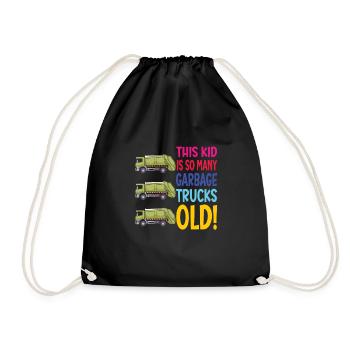 Camion à ordures garçon d’anniversaire 3 - Sac de sport léger - noir - Devant