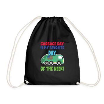 Garçon d’anniversaire de camion à ordures - Sac de sport léger - noir - Devant
