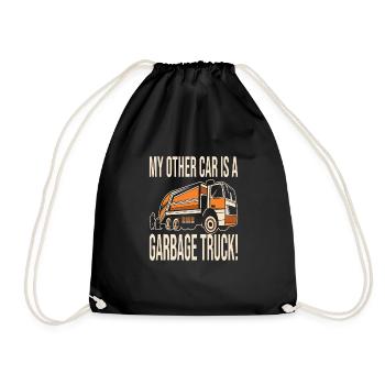 Garçon d’anniversaire de camion à ordures - Sac de sport léger - noir - Devant