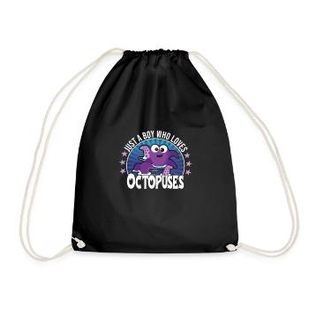 Octopus - Drawstring Bag - black - Front