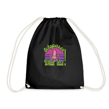 Octopus - Drawstring Bag - black - Front