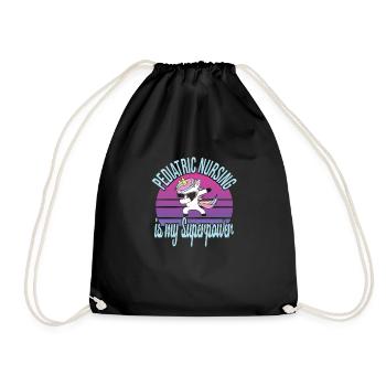 Children's nurse - Drawstring Bag - black - Front