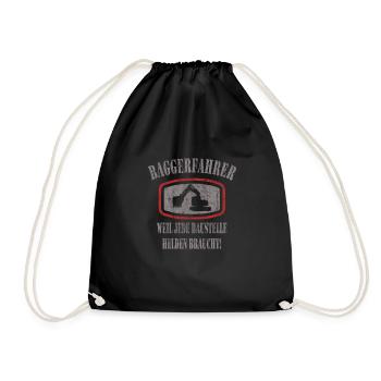 Baggerfahrer - Turnbeutel - Schwarz - Vorne