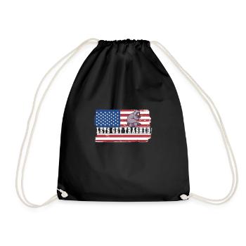 Raccoon - Drawstring Bag - black - Front