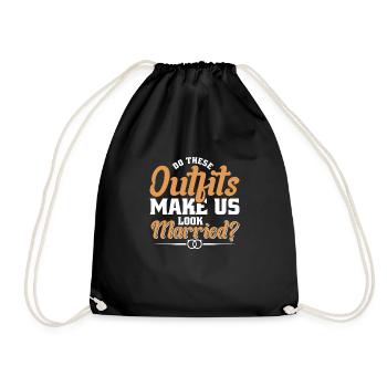 Wedding - Drawstring Bag - black - Front
