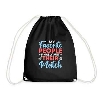 Wedding - Drawstring Bag - black - Front