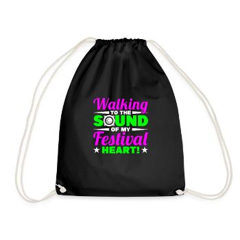Festival - Drawstring Bag - black - Front