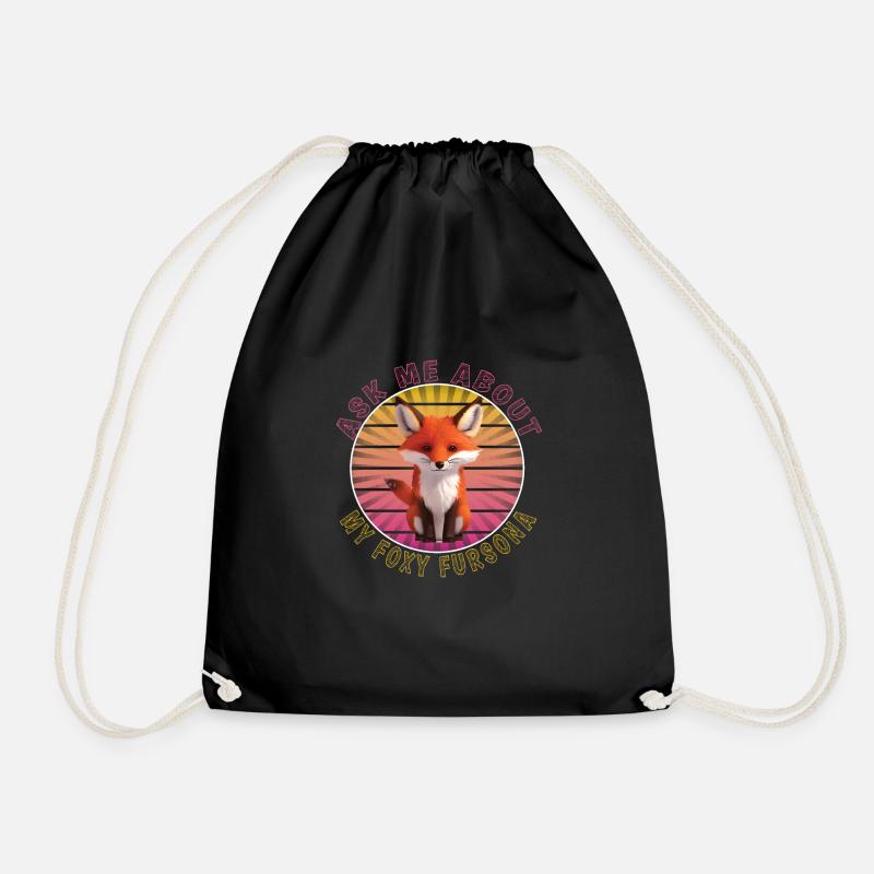 Furry Fandom - Drawstring Bag - black