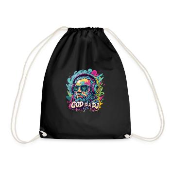 DJing - Drawstring Bag - black - Front
