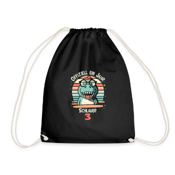 3. Geburtstag - Turnbeutel - Schwarz - Vorne