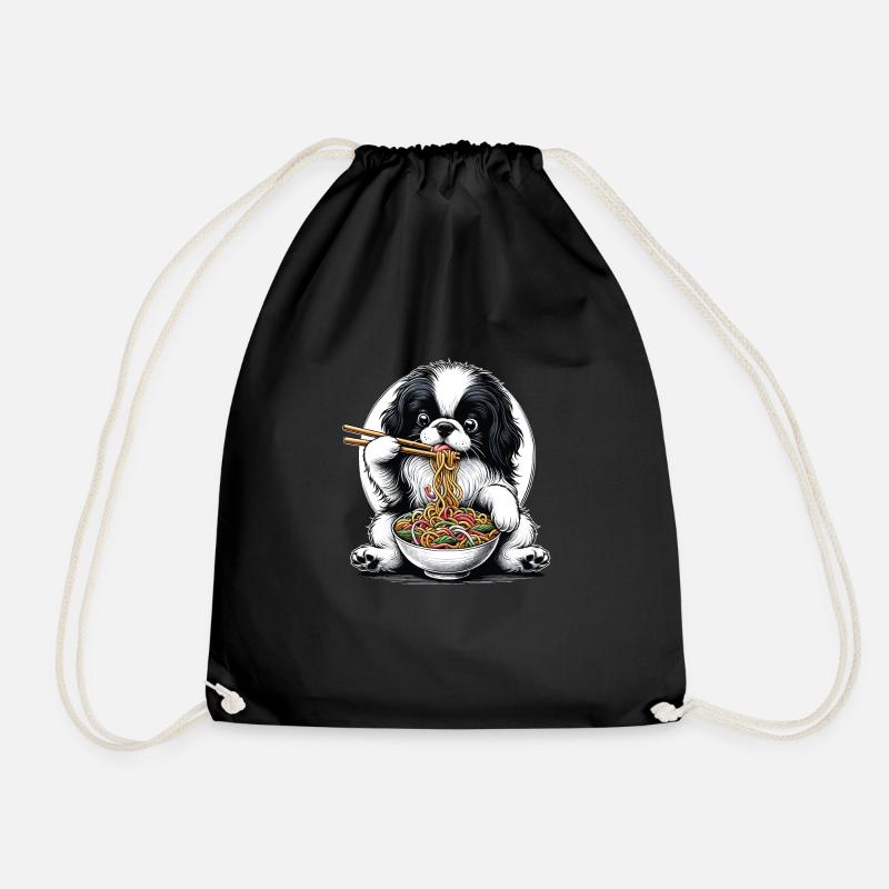 Japan Chin - Drawstring Bag - black