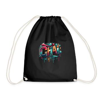 Chai - Drawstring Bag - black - Front