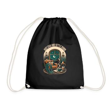 Chai - Drawstring Bag - black - Front