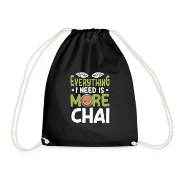 Chai Tea - Drawstring Bag - black - Front