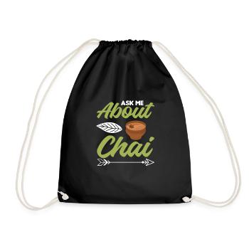 Chai - Drawstring Bag - black - Front