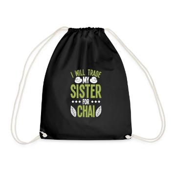 Chai - Drawstring Bag - black - Front