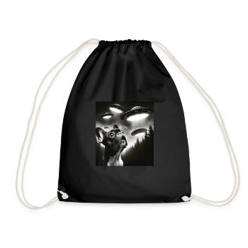 French Bulldog - Drawstring Bag - black - Front