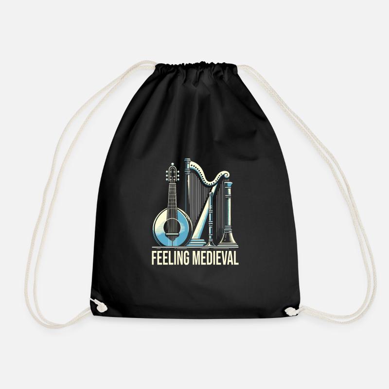 Medieval Market - Drawstring Bag - black