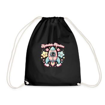Rocket - Drawstring Bag - black - Front