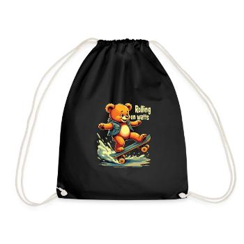 E Skateboard - Drawstring Bag - black - Front