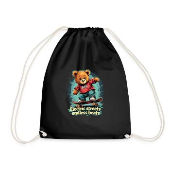 E Skateboard - Drawstring Bag - black - Front