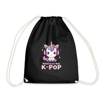 K-Pop - Drawstring Bag - black - Front