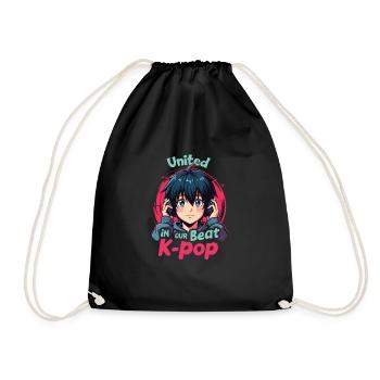 K-Pop - Drawstring Bag - black - Front