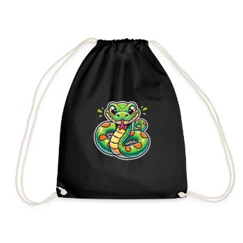 Snake - Drawstring Bag - black - Front