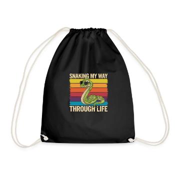Snake - Drawstring Bag - black - Front