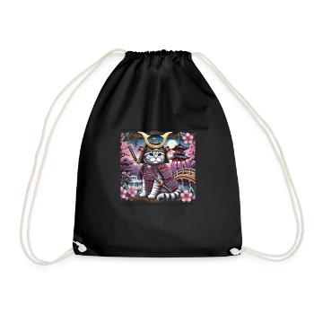 Katze - Turnbeutel - Schwarz - Vorne