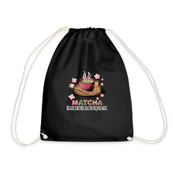 Matcha - Drawstring Bag - black - Front