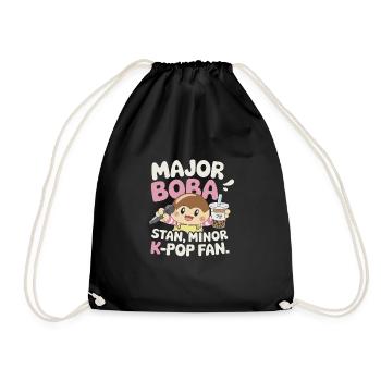 K pop und bubble Tea - Turnbeutel - Schwarz - Vorne