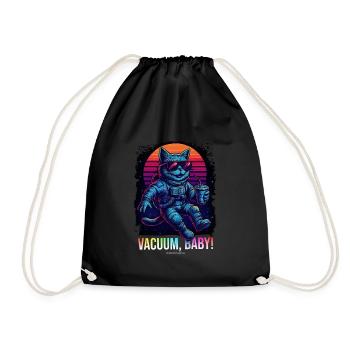 Chemise spatiale rétro « Vaccum, Baby ! » – Synthwave Katz - Sac de sport léger - noir - Devant