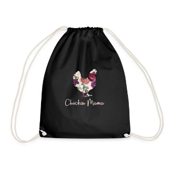 Chicken Mama Hen Farmers Mom Farmer's Farmer's Chicken - Drawstring Bag - black - Front