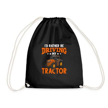 Farm tractor lover farm life - Drawstring Bag - black - Front