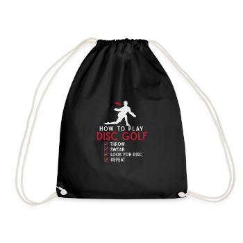Funny Disc Golf Guide Frisbee Disc Golfing - Drawstring Bag - black - Front