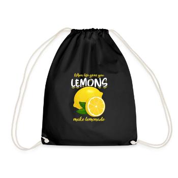 Funny lemon saying make lemonade - Drawstring Bag - black - Front